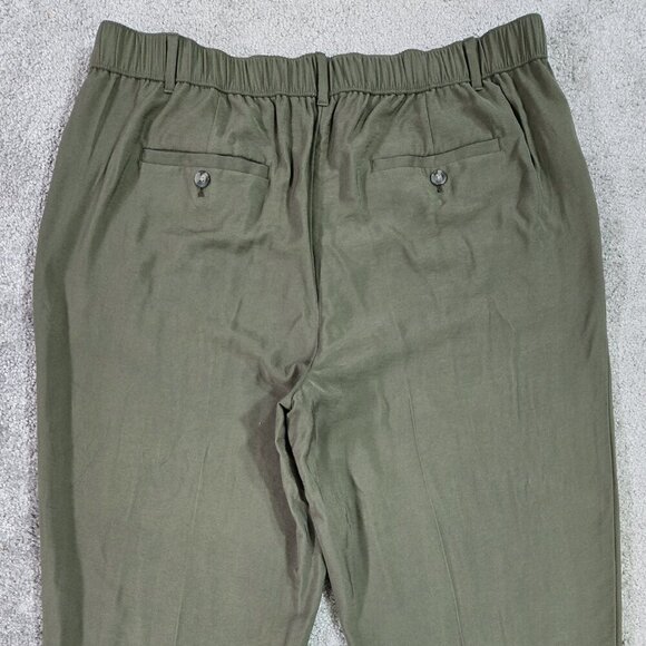 LOFT NWT Olive Green Slim Pants With Stretch Waist Tailored Front Pleats Capsule - Picture 5 of 9